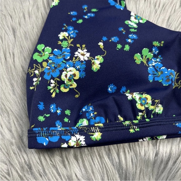 Offline By Aerie Navy Floral Wire Free Medium Support Sports Bra Size M - Picture 3 of 9